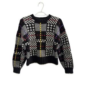 Lizsport Petites Vintage Geometric Sweater Womens Medium Retro Eclectic